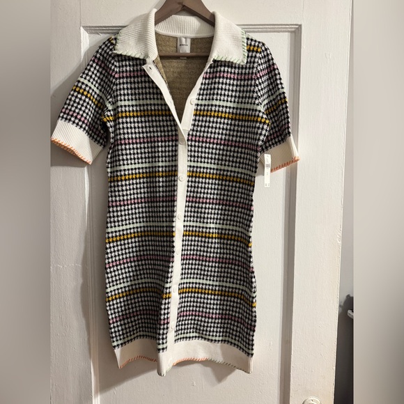 ✨ Anthropologie Buttondown Sweater Shift Mini Dress Sz M - Picture 5 of 10